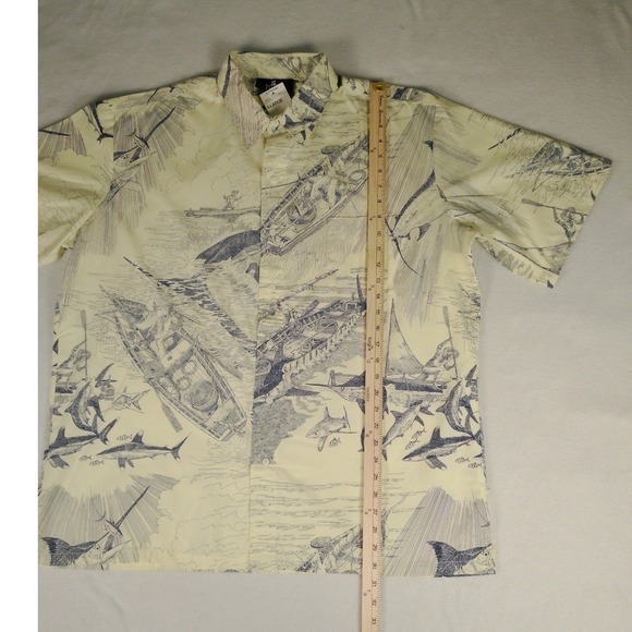 NWT Guy Harvey Classic Men's XL Fish Print Button Up Shirt Short Sleeve - Picture 3 of 6